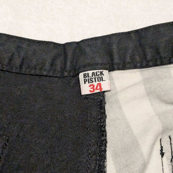 Black and White Striped Zipper Pants - Picture 3 of 3